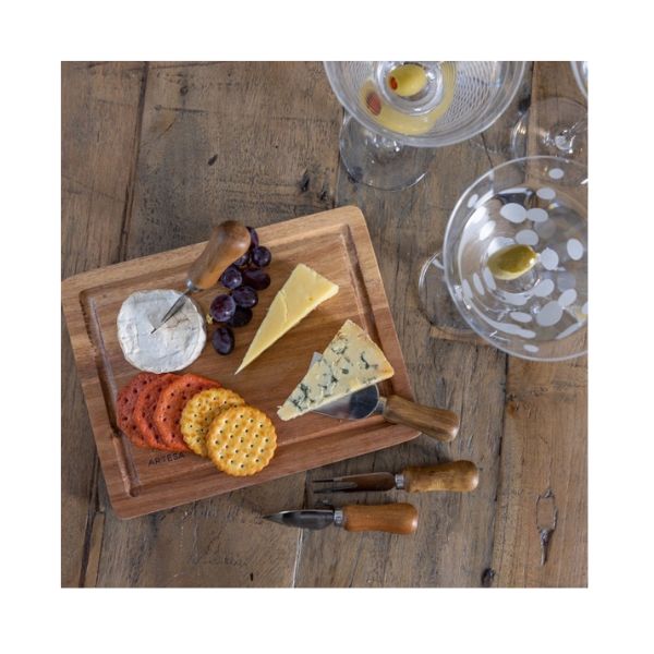 Artesà Acacia Wood Cheese Board & Knife Set - 5pcs.