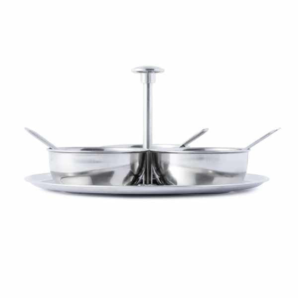 KitchenCraft WOF Condiment Serving Set | Bowls 3pcs | Serving Plate 20cm | Stainless Steel