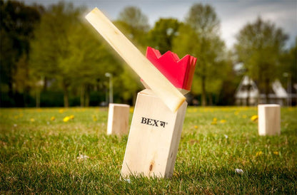 Bex Kubb Viking Original Rubber Wood - Red King