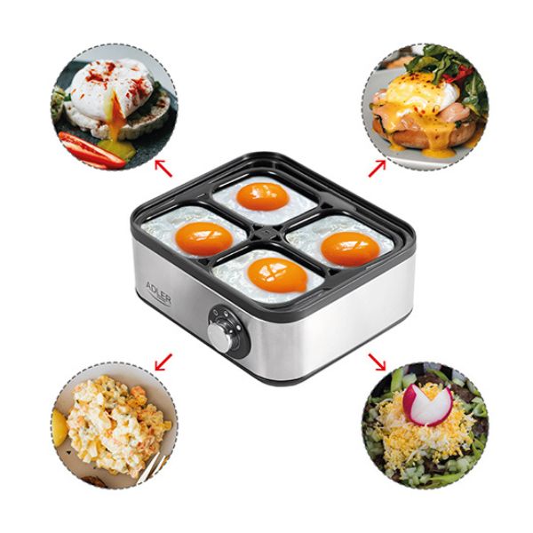 Adler Egg Boiler | 8 Eggs | 800W | Steel | Silver
