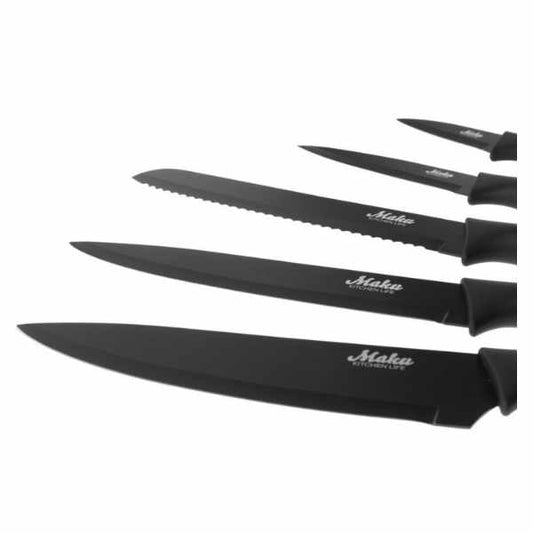 Maku Kitchen Life Stainless Steel Knife Set | 5 Pieces | Black