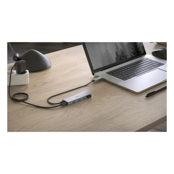 Hama USB Hub | 4 Ports | USB 3.2 Gen 1 | 5 Gbit/s | USB-C Adapter & Power Supply