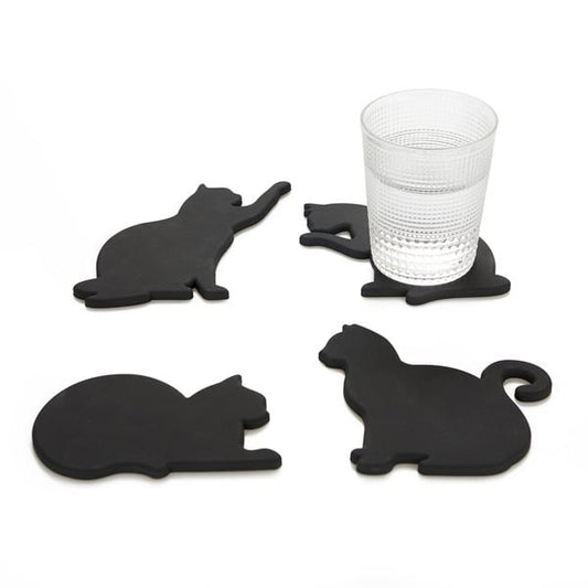 Balvi Coasters Feline Black Cats with magnets - Set 4pcs.