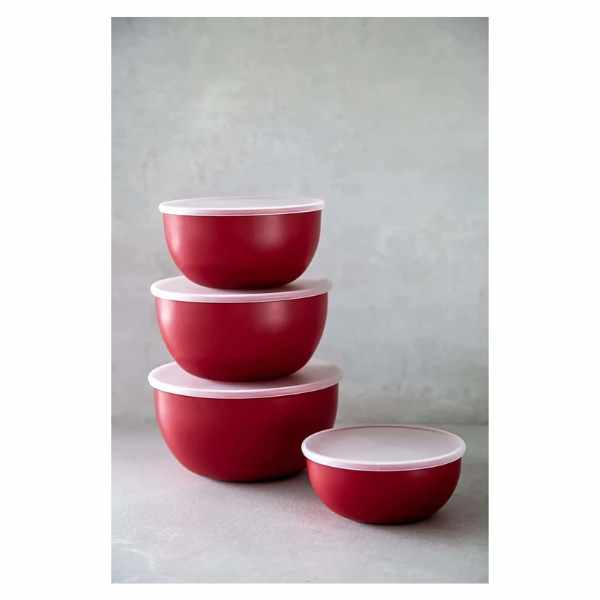 KitchenAid Meal Prep Bowls Set | Lids | 4pcs | Empire Red